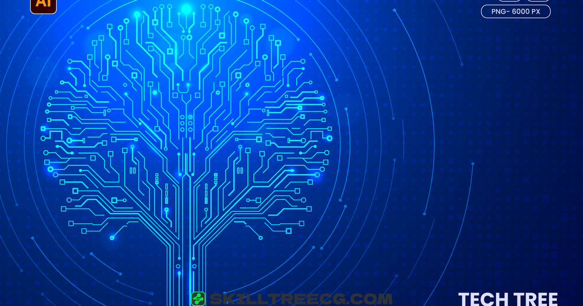 Technology Tree Circuit Board Background（543246）-技能树